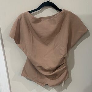 Commense Short Sleeve Blouse in Taupe